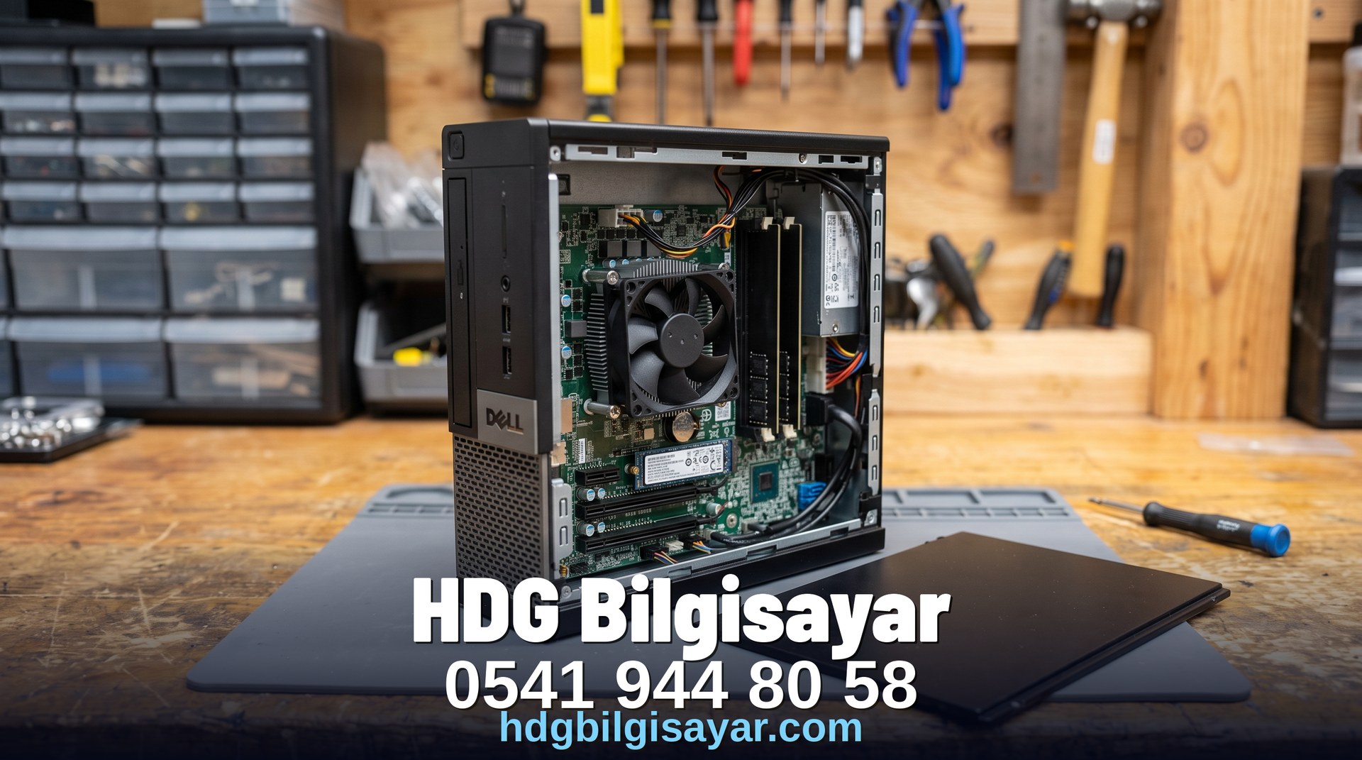 İzmir HDG Bilgisayar — ofis PC iç görünüm