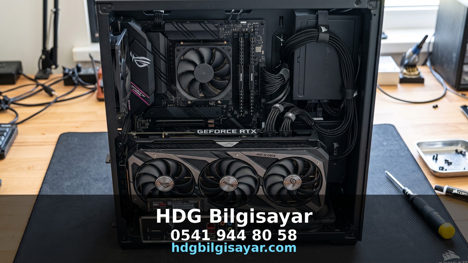 İzmir HDG Bilgisayar — oyuncu PC iç görünüm
