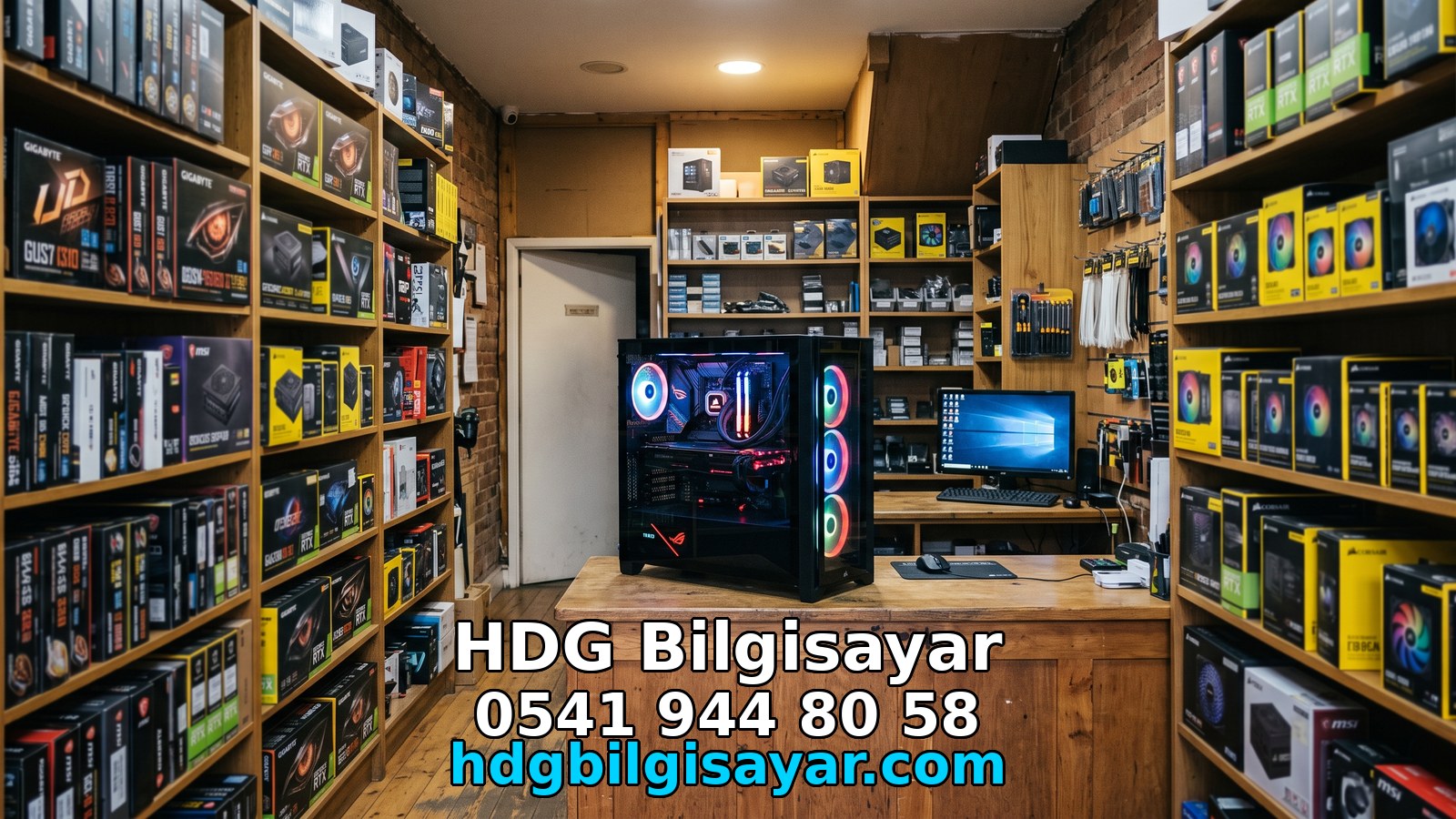 Sabit tabelalı bilgisayar dükkânı