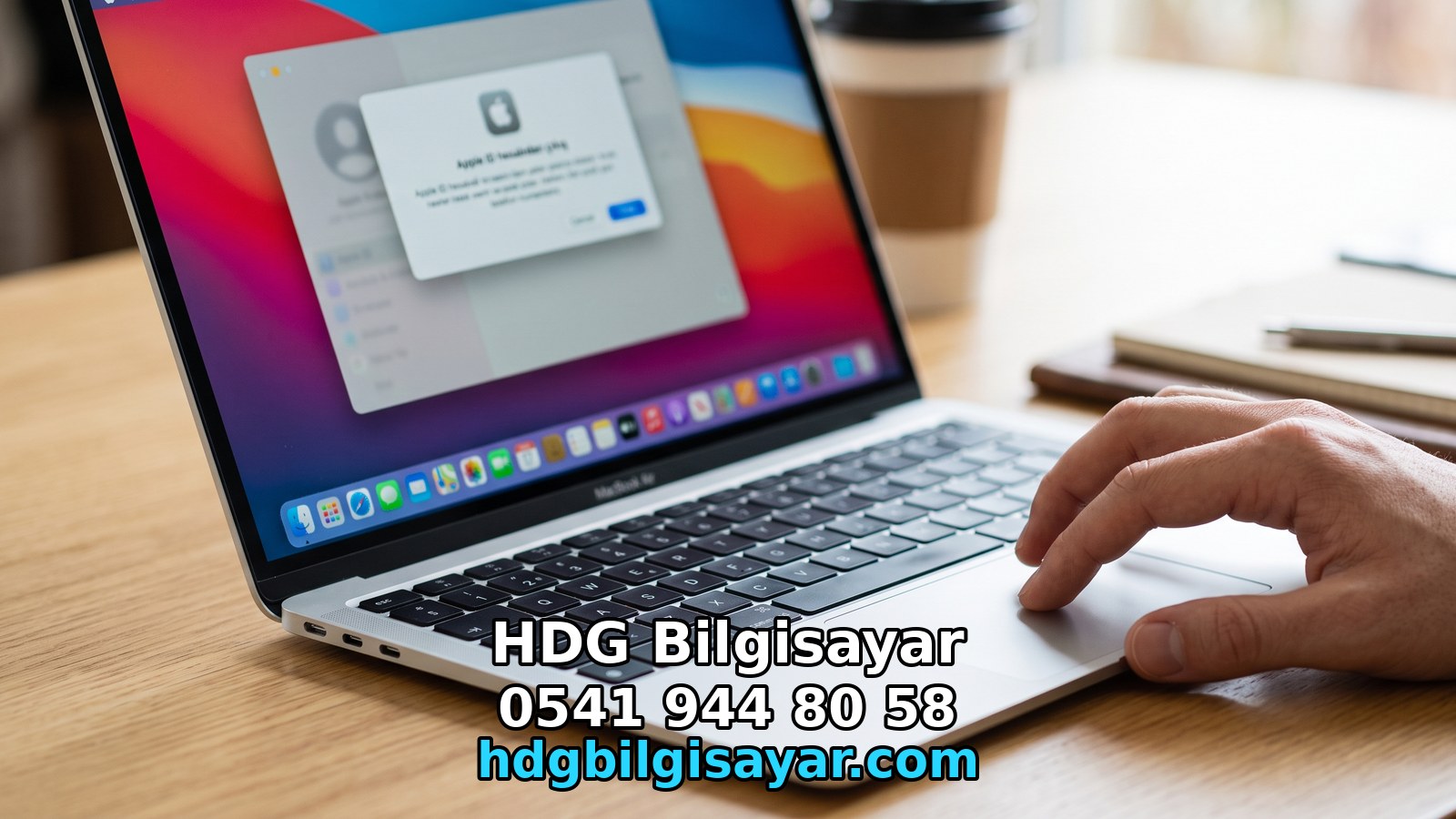 MacBook Air’de Apple ID çıkış ekranı
